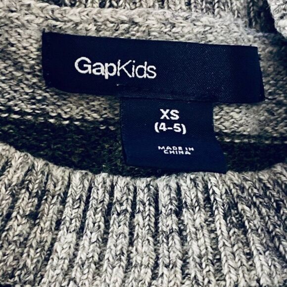 Gap LS forest green grey striped sweater shirt XS - Picture 4 of 6